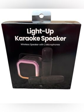 Light-Up Karaoke Speaker with 2 Microphones - Pink/Black